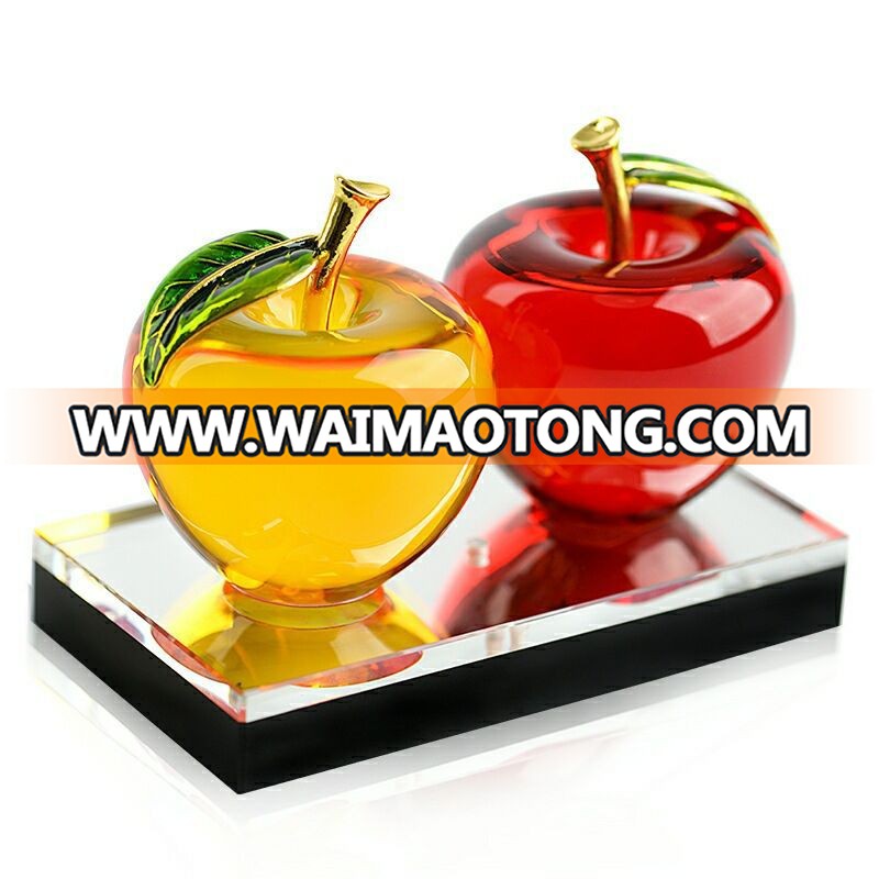 Custom K9 glass crystal diamond cutting round shape of the surface of the table decoration paperweight