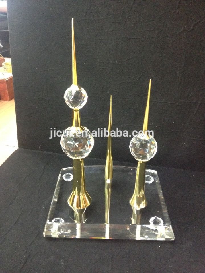 Hight Quality Crystal 24k Kuwait tower model for souvenir gift JC-05