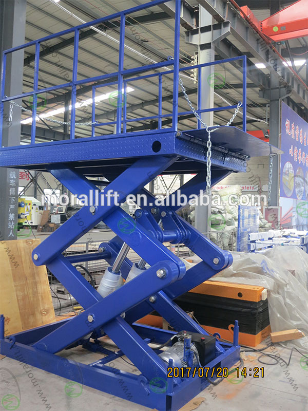 Hydraulic electric scissors dock lift for warehouse