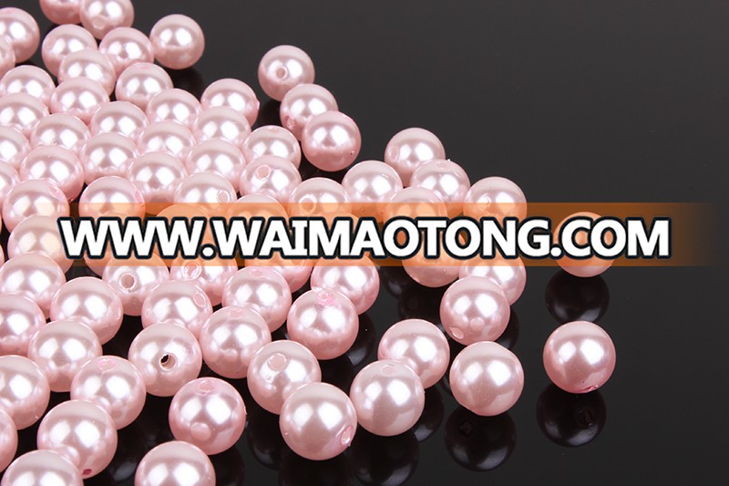 Pink ABS imitation pearl Beads