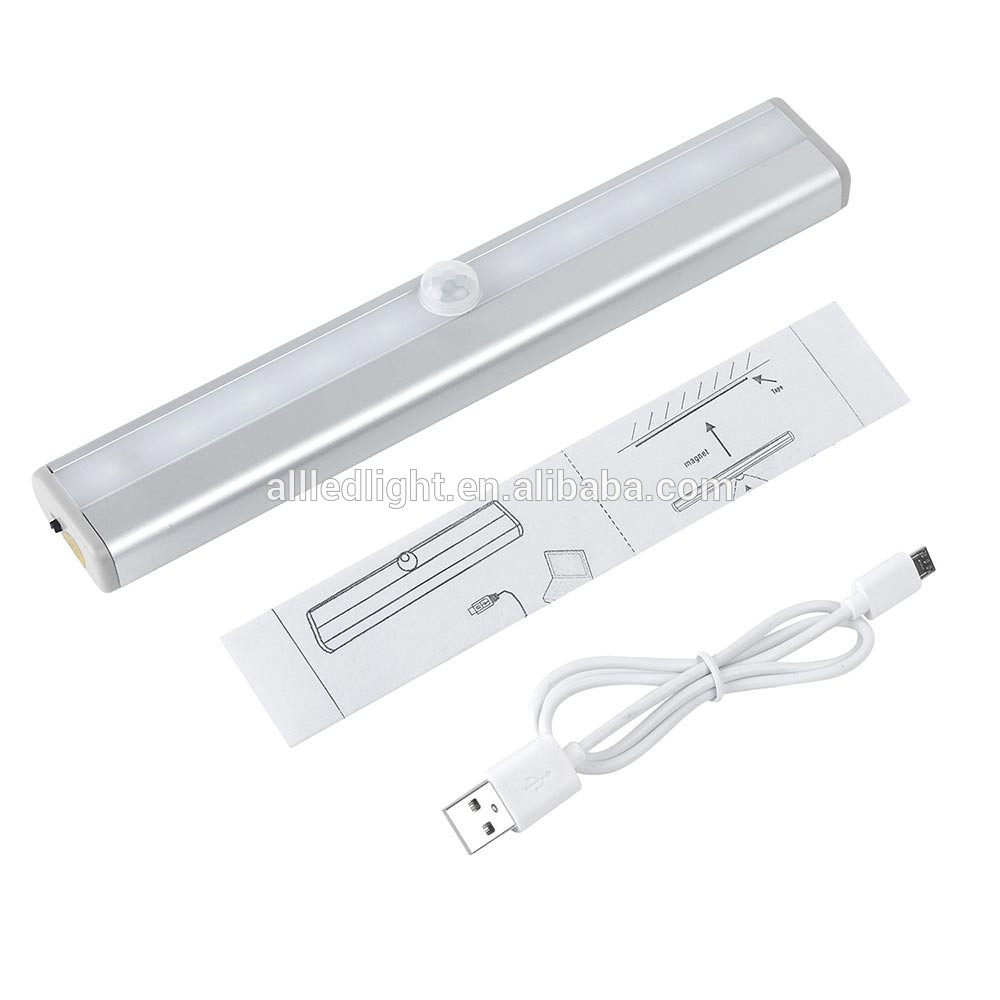 PIR Motion Sensor LED Under Cabinet Light Auto On/Off 10 LEDs for Kitchen Bedroom Armario Closet Wardrobe Night Light