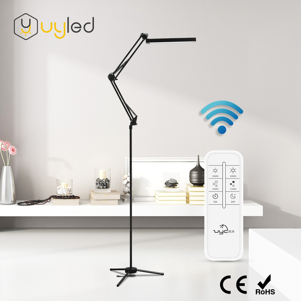 UY-F16 Remote Control Touch Sensitive Dual Light Color 3000K 6000K Flexible Clamp Cosmetic Eye Lash Desk Floor Lamp