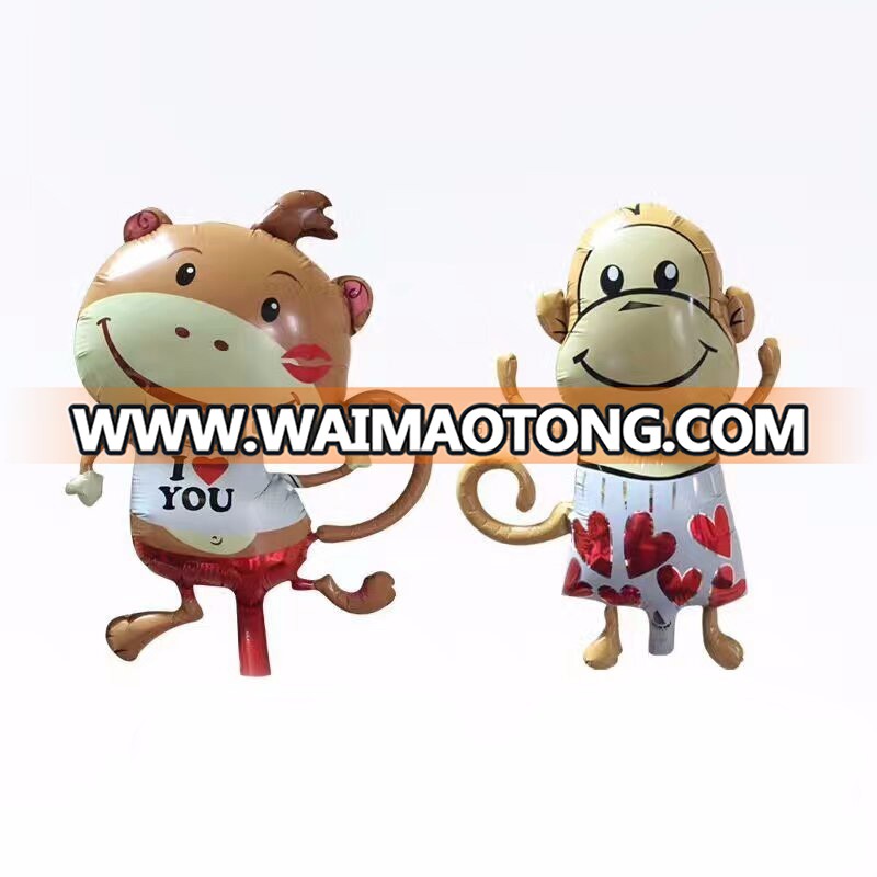 Cartoon Jumping Monkey printing kids toy foil helium balloons Size49x29cm