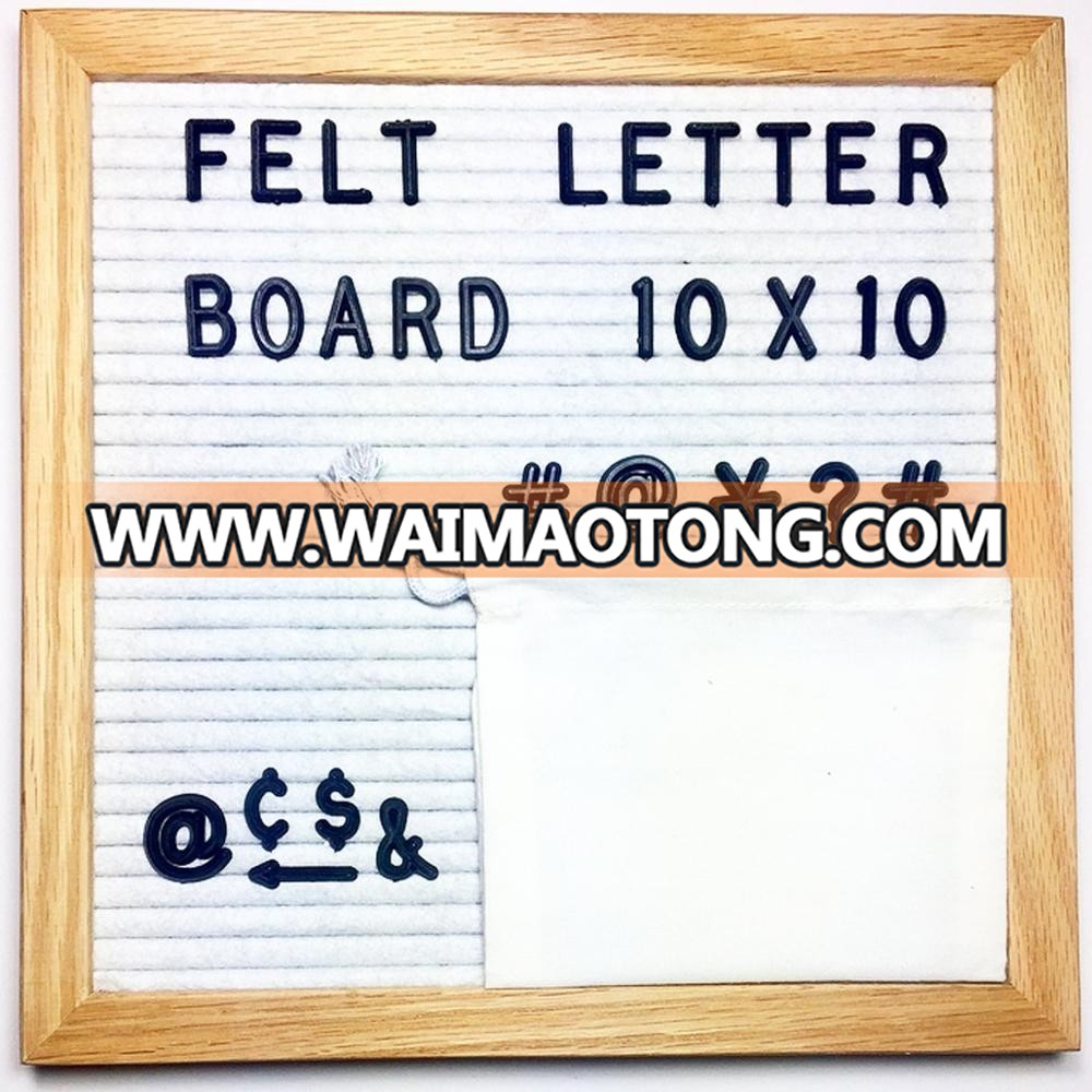 10*10 Inch High Quality OAK Frame DIY Felt Letter Board