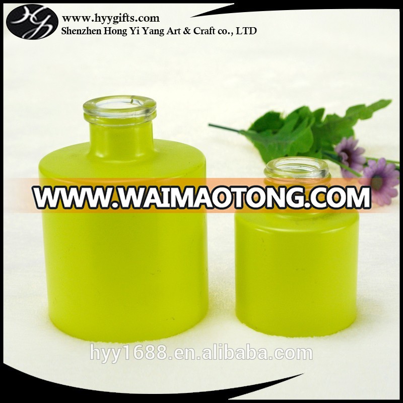 100ml yellow colored glass reed diffuser bottle for perfume oil