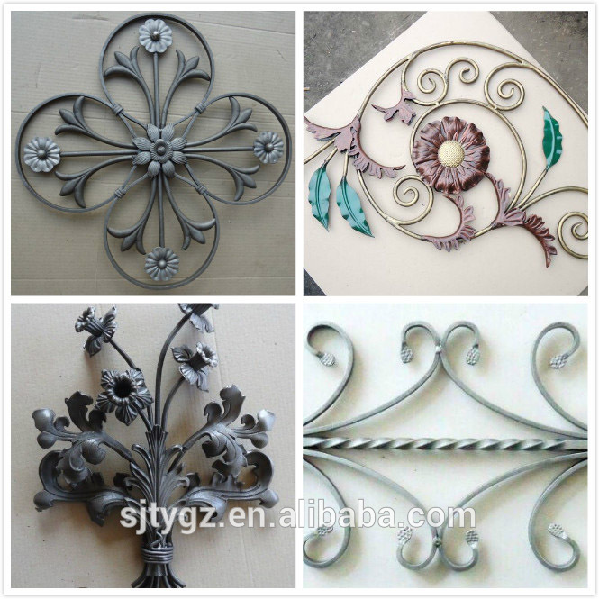 Stamped flowers cum leaves,wrought iron decorative components