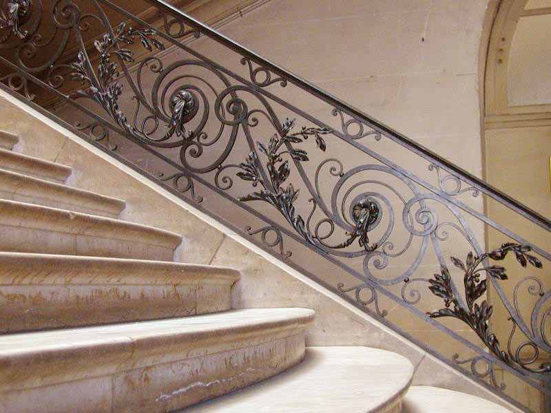 indoor spiral wrought iron staircase