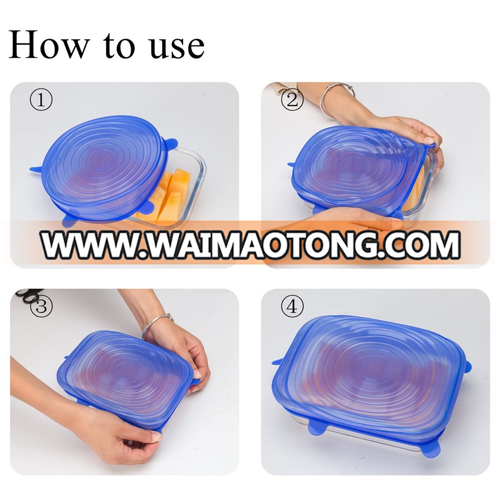 Reusable Silicone Food Covers Suction Lids for bowl Flexible  Silicone Stretch Lids Cover