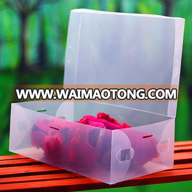 Stackable Plastic Folding Shoe Box With Movable Lids