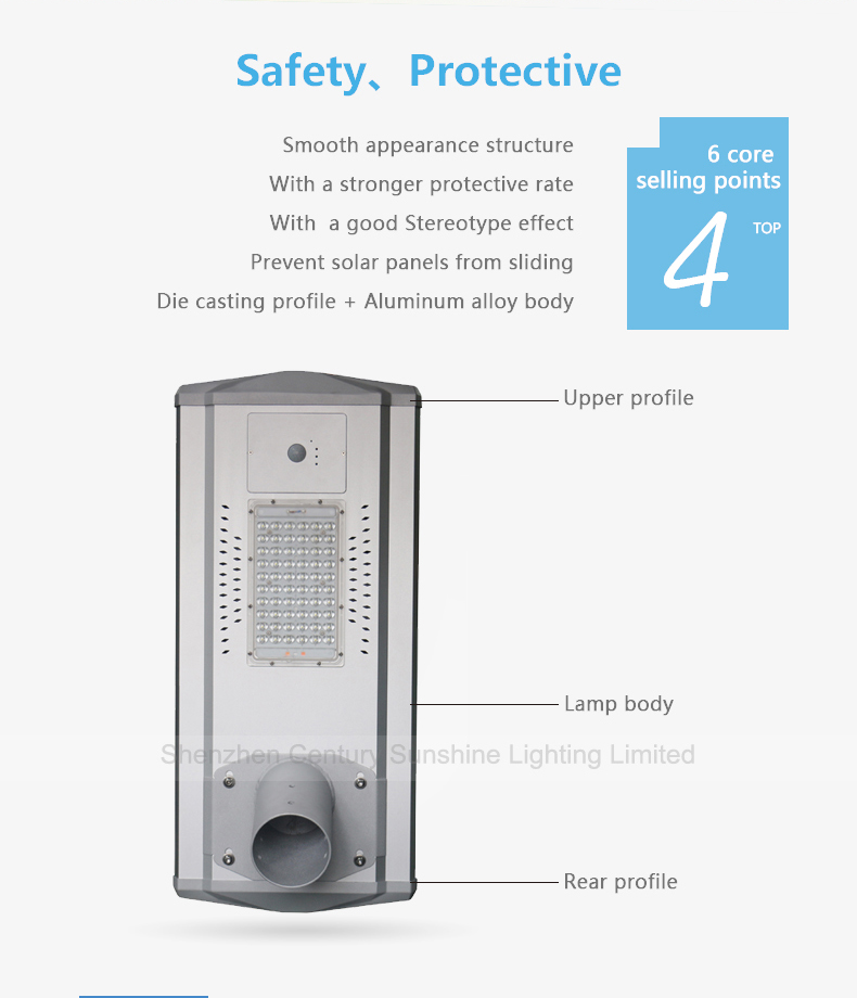 30w all in one solar led street light with remote control