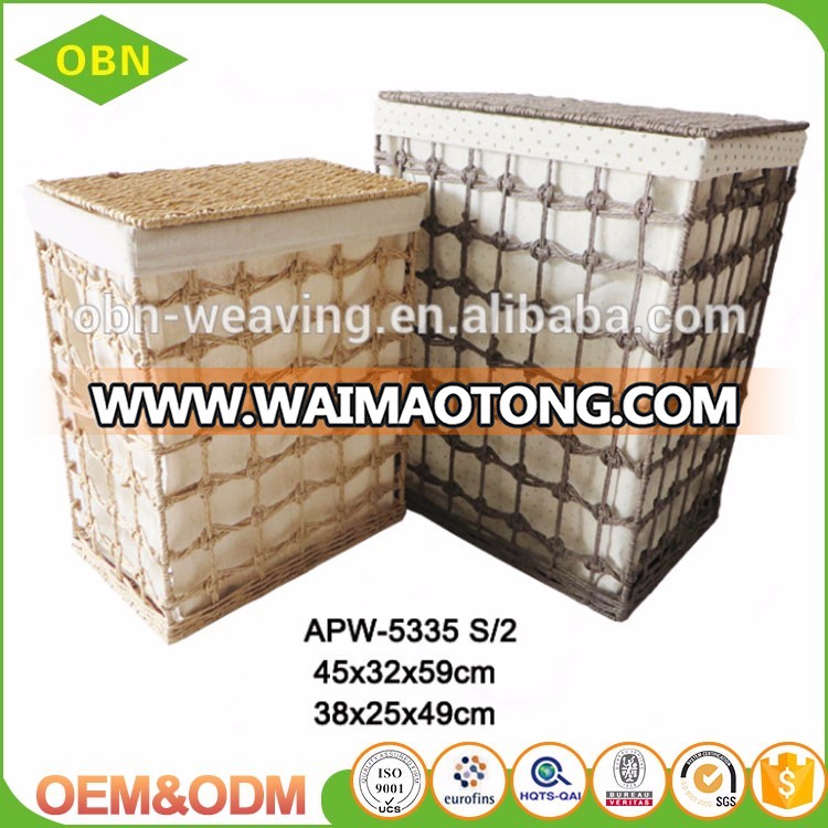 Wholesale customized China high quality cheap fabric hole weaving vintage hamper