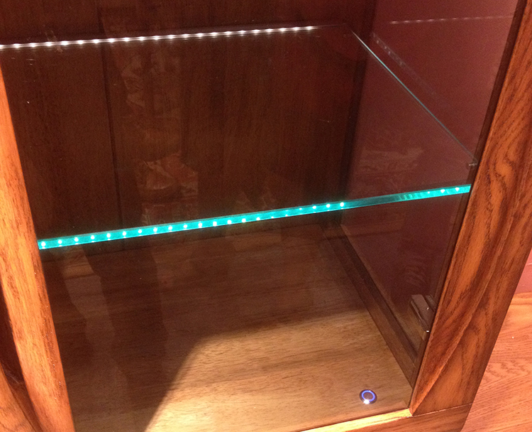 Led glass shelves edge light ideas for mini company, 90 degree light emission angle display cabinet light