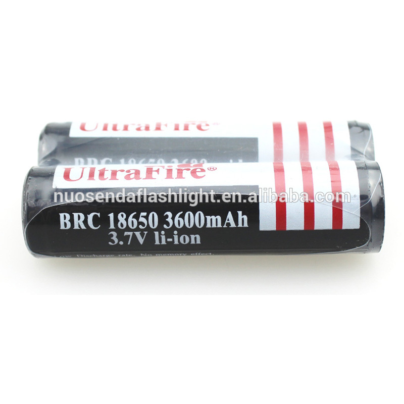 U-F BRC18650 3600mAh 3.7V Li-ion Rechargeable Battery with Protected PCB (1Pair)