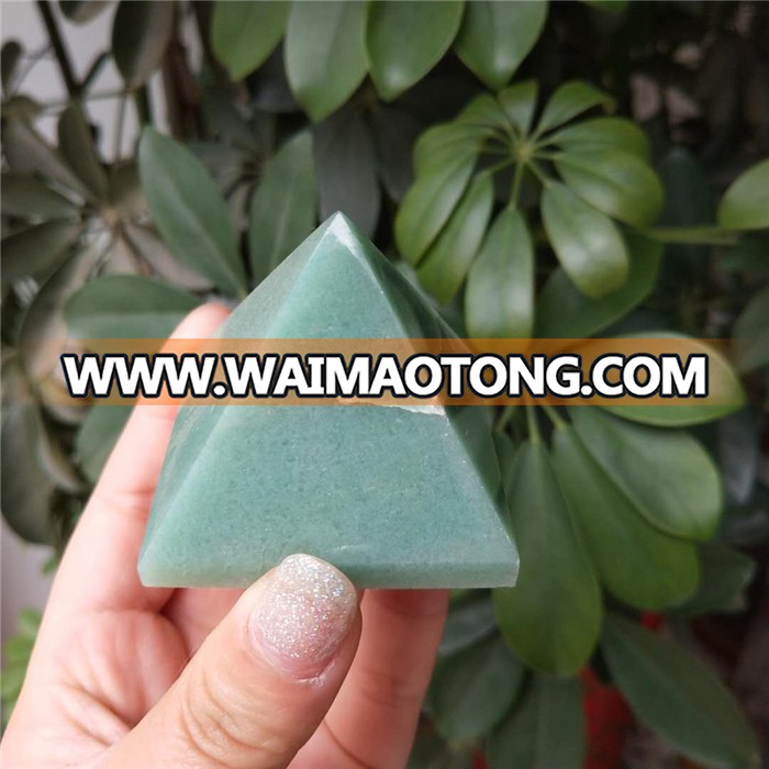 Pure natural green aventurine crystal chakra pyramids,quartz singing pyramids energy generators