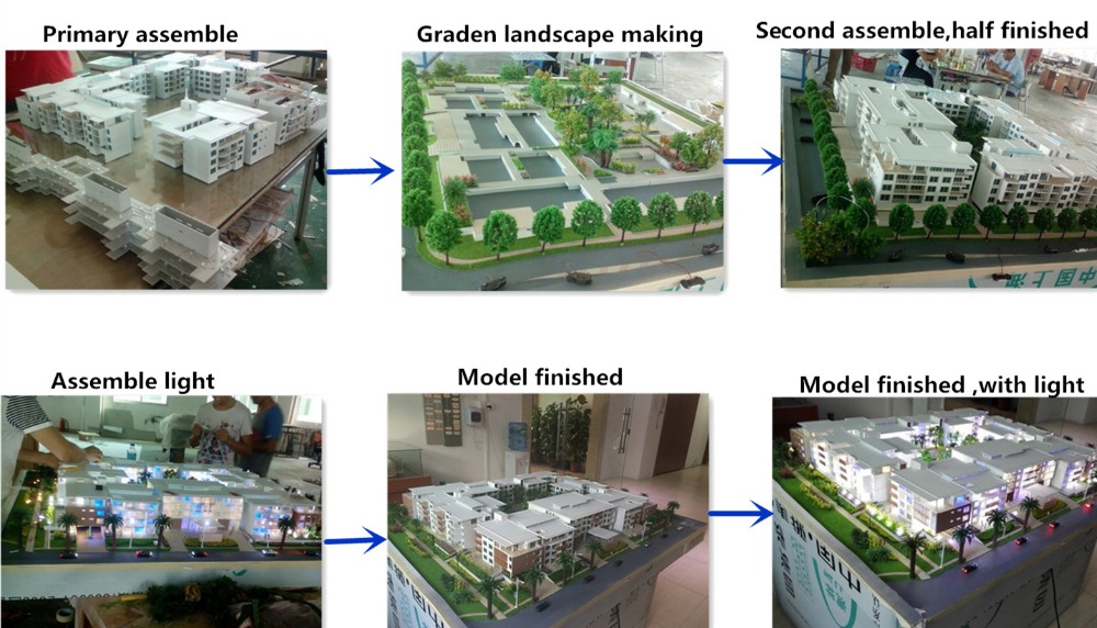 Shiny building model making for real estate / Architectural scale model with acrylic cover