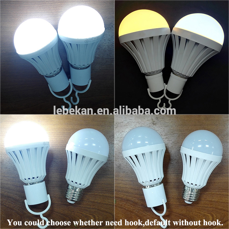 Factory price battery rechargeable 5w 7w 9w 12w warm white emergency led lights bulbs