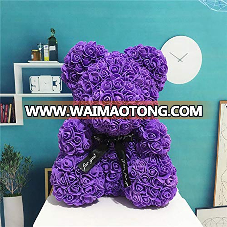 Souvenir Gift Ideas Rose Bear Artificial Foam Flower Rose With Rose Flower Teddy Bear