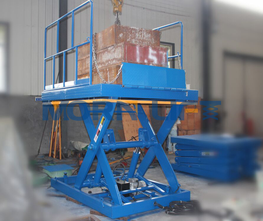 stationary scissor lift table with safety bellow