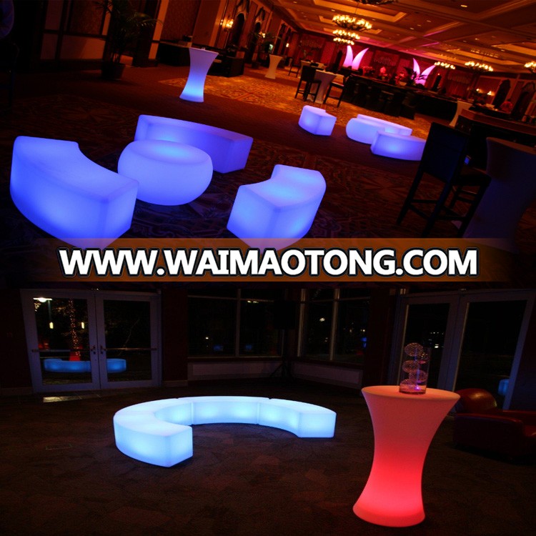 DIY snake shape Led benches Illuminated curved benches