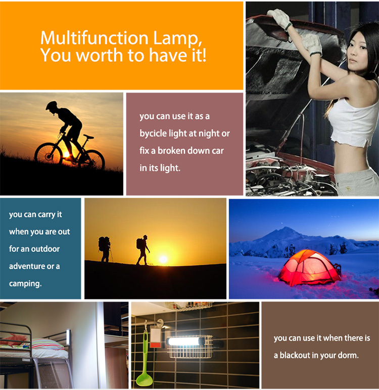 Hot New Octagon Shape Rechargeable LED Handheld Lantern Portable Camping Flash Light