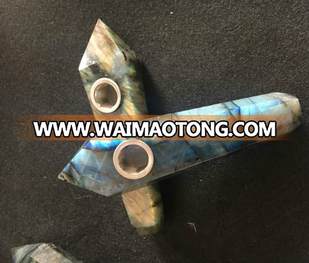 High selling artificial hand carved fluorite quartz crystal smoking pipe for sale