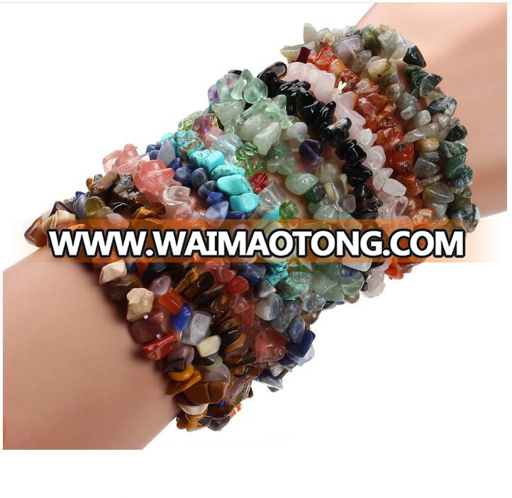 wholesale natural precious stone chip bead bracelet women