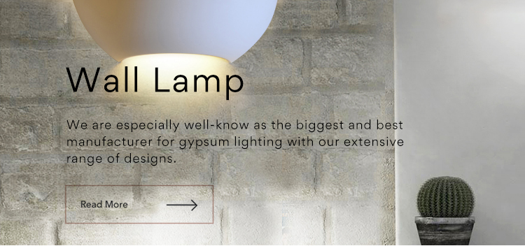 lighting factory indoor trilateral simple design gypsum led wall sconce lamp lights for hotel home room decoration