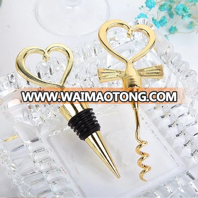 Custom Wholelsale Metal Heart Shaped Wine bottle Stopper with Beautiful Packaging