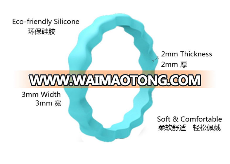 diamond pattern Silicone Rubber Wedding Bands for Men & Women