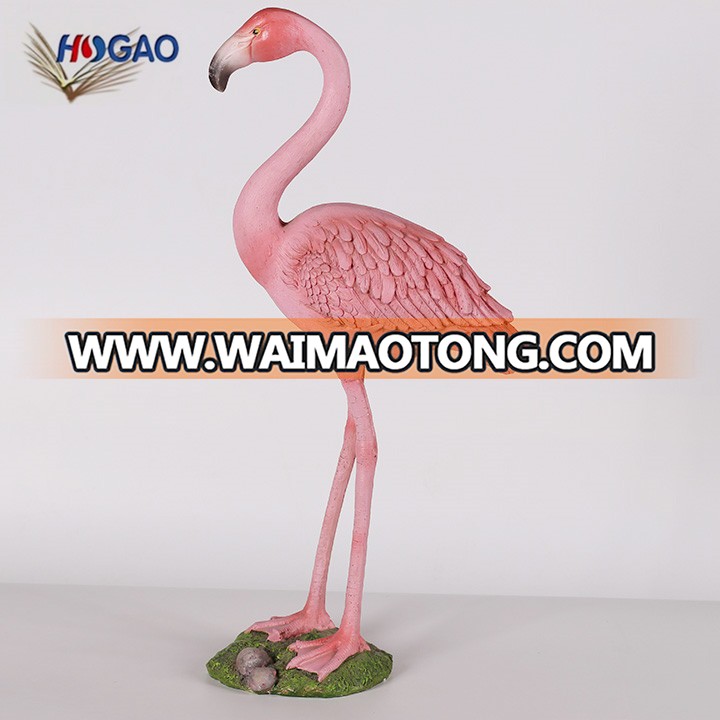 Wholesale resin pink flamingo sculpture for garden animal statues decoration