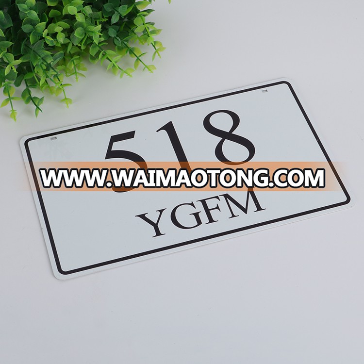 High Quality Security Logo Embossed Reflective Custom Aluminum Plate Number