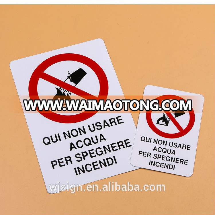 China Factory No Fire Decorative Safety Custom Warning Sign Metal Tag For Road