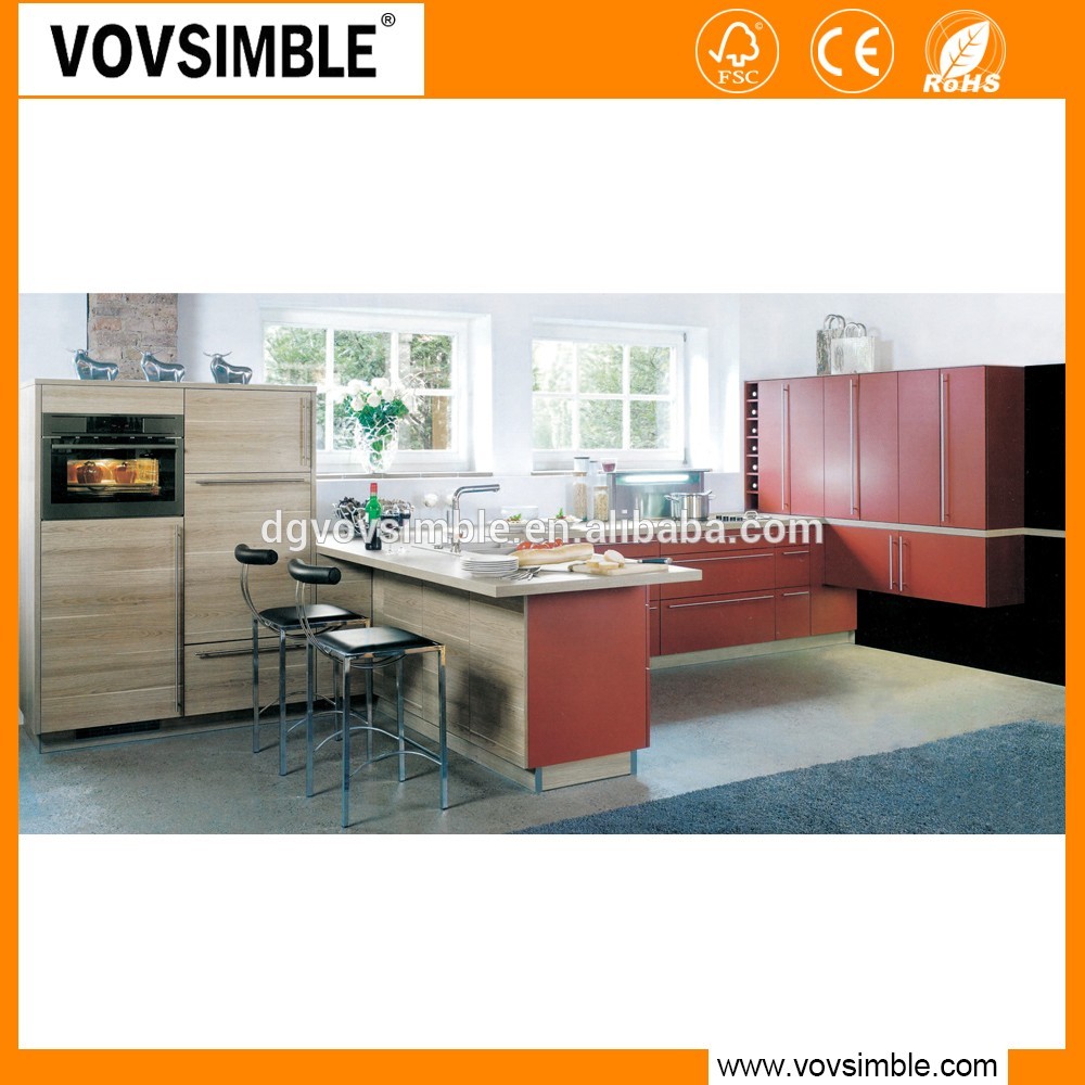 High Gloss straight shape white color lacquer modern kitchen cabinet