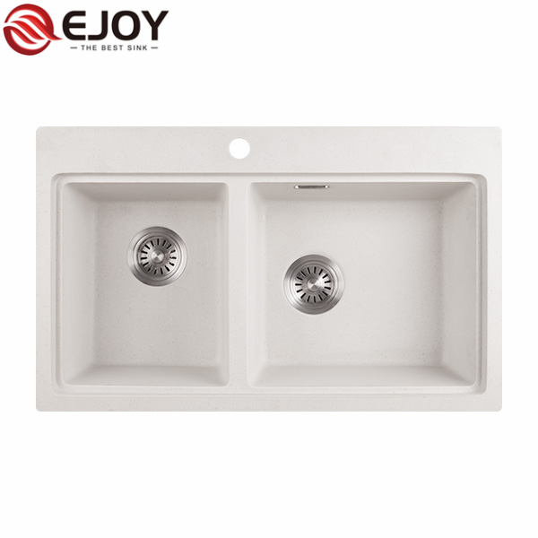 Ejoy High Quality Customized double bowl kitchen granite sink FQ810