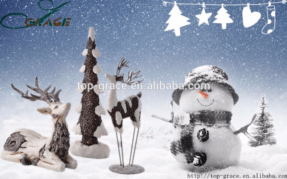 Indoor and outdoor resin decoration rocking christmas reindeer for home