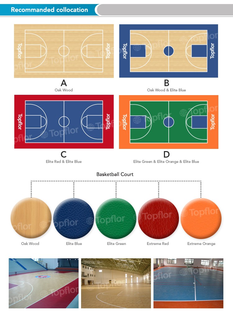 Wooden design pvc basketball court vinyl flooring