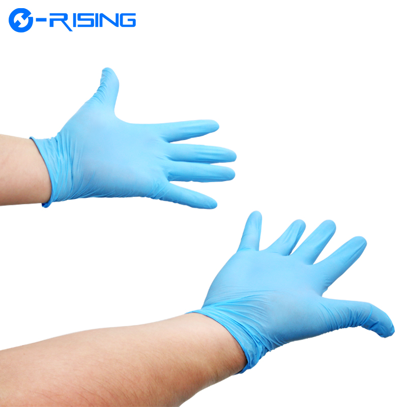 Blue Non-Medical Disposable Powder Free examination industrial nitrile gloves