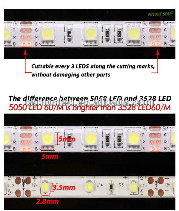 12v waterproof 5050 Led Strip Car For Car decoration