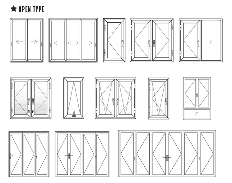 Tempered glass Aluminum frame doors and windows for house