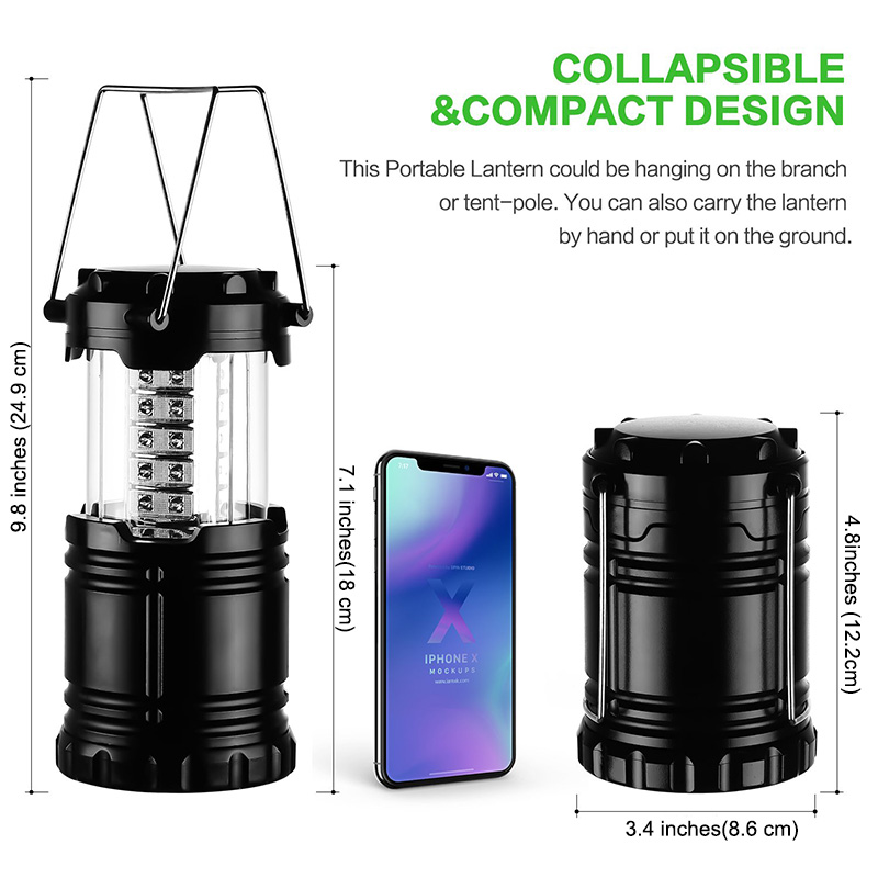 Portable Bright Outdoor Collapsible LED Hanging Tent Lamp 30 led camping lantern LED Camping Light