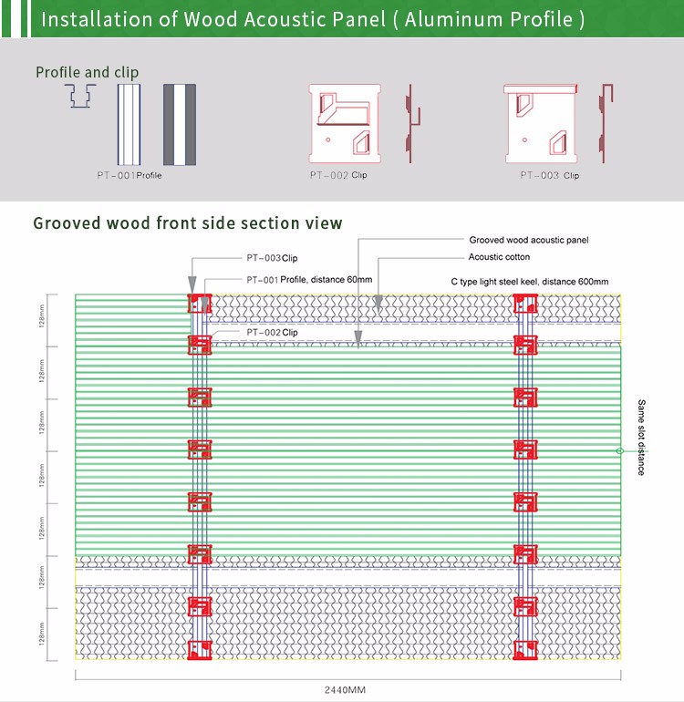 TianGe 15mm sound absorption wooden groove acoustic panel for for exhibition hall