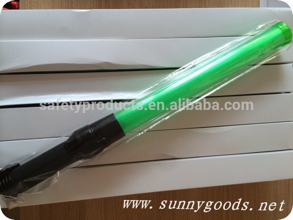 green color led flashing light traffic baton