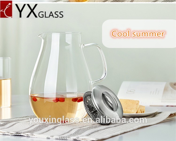 2L Big volume cold water drop shape glass cold brew coffee maker