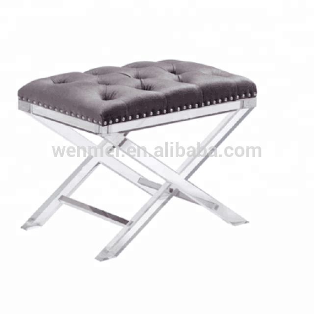 Elegant acrylic bench with cushion factory price