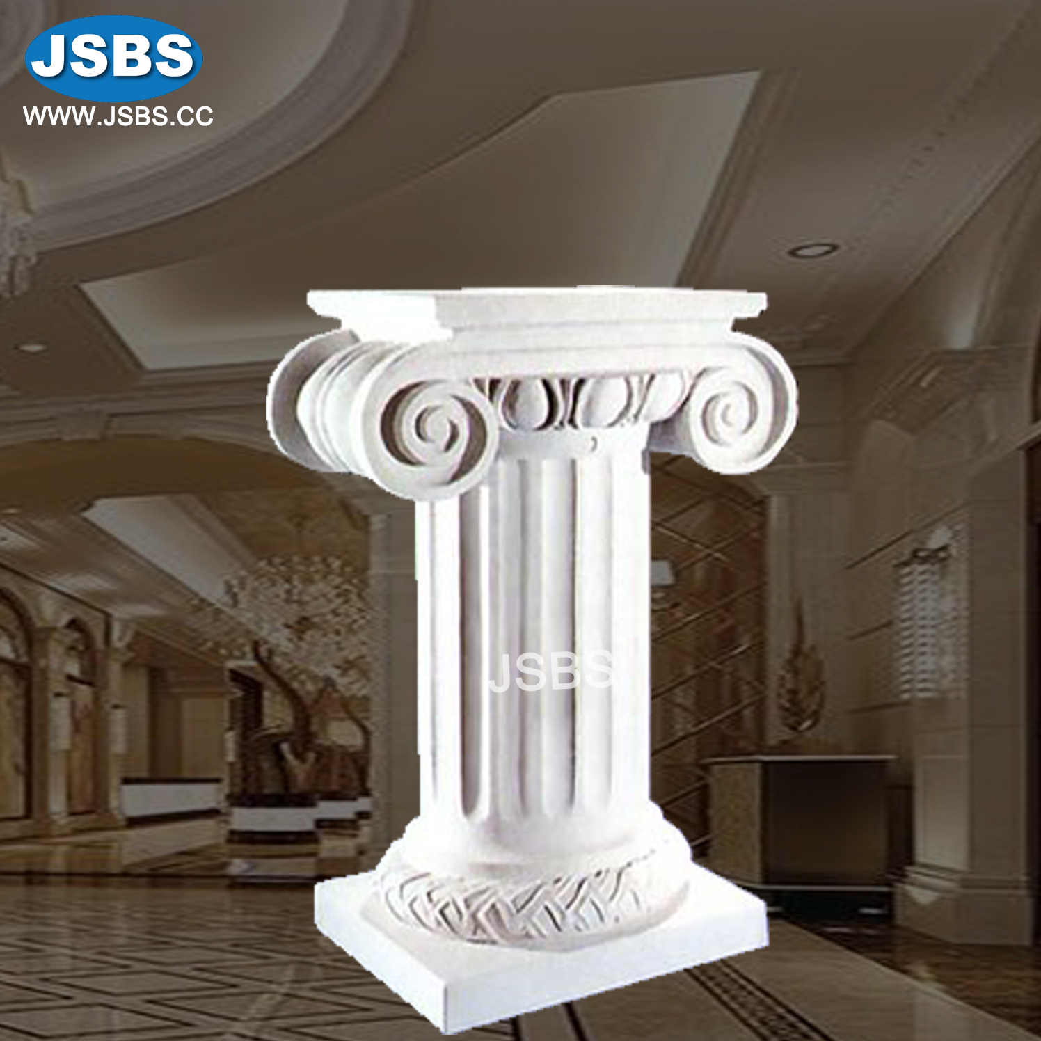 wholesale price white stone fluted marble column