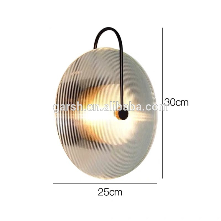 Designer Round Glass Lamp Sconce Modern LED Wall Light For Living Room