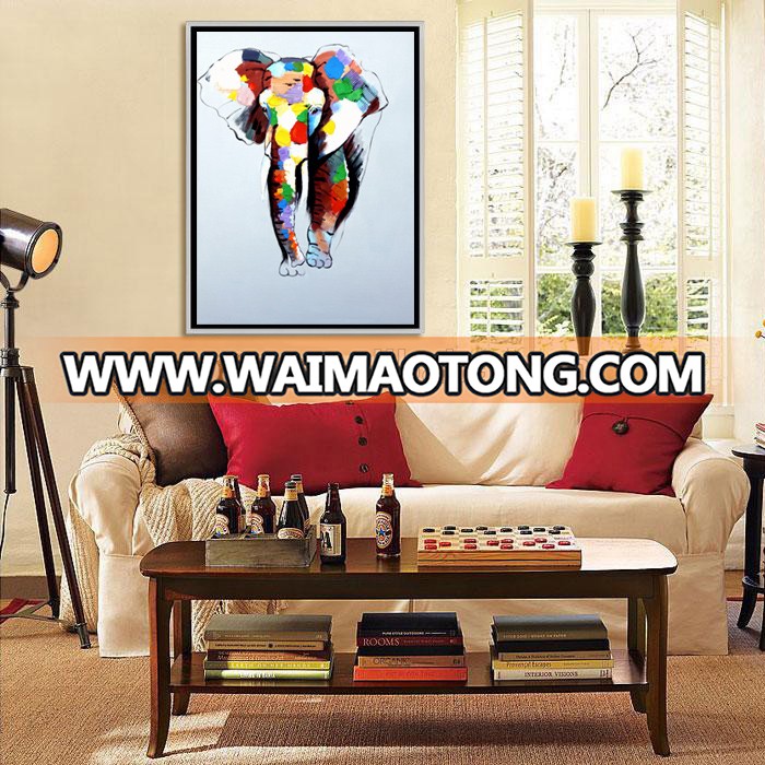 handpainted modern abstract elephant oil painting on canvas