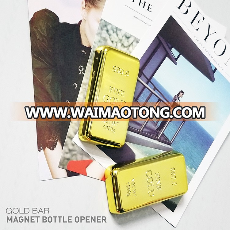 Wholesale Gold Bar Shape Plastic Bottle Opener Magnet