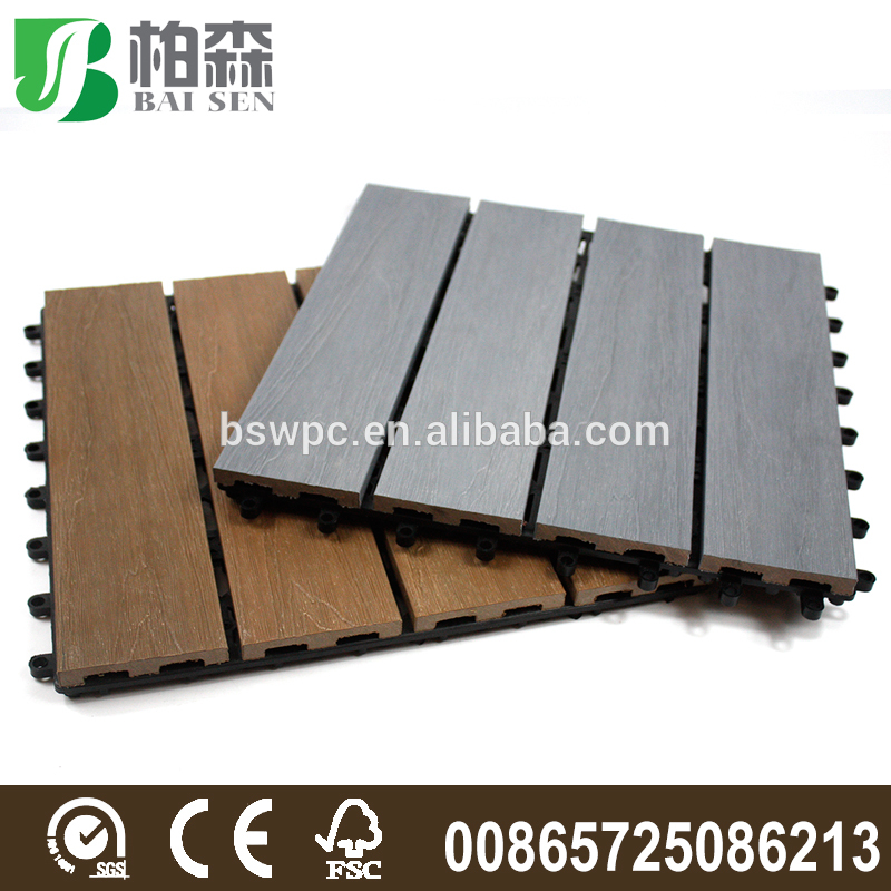 Wholesale composite co-extrusion wpc garden decking board floor tiles