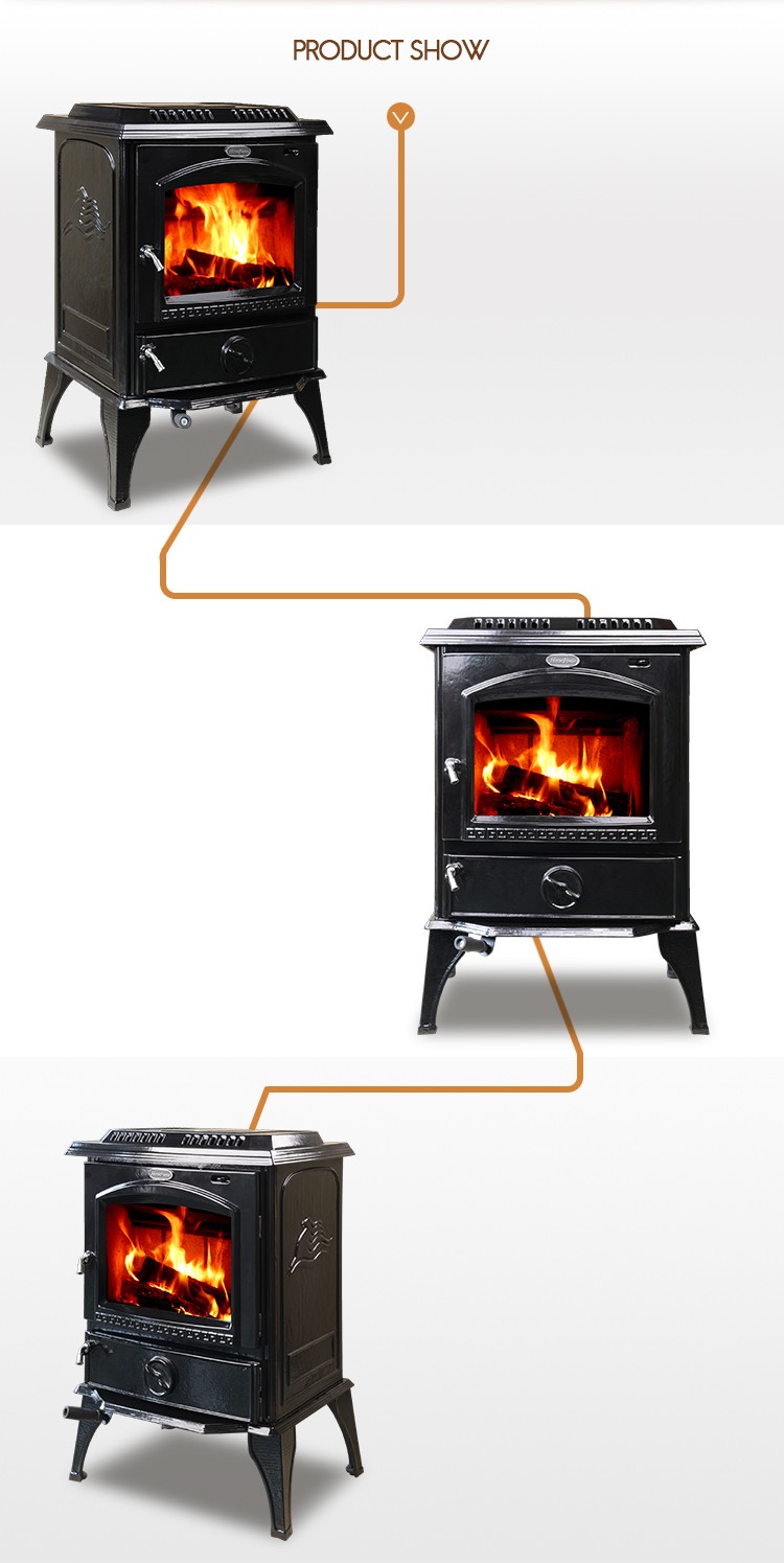 Hot selling excellent wood coal burning stove with CE certification HF717UE Black